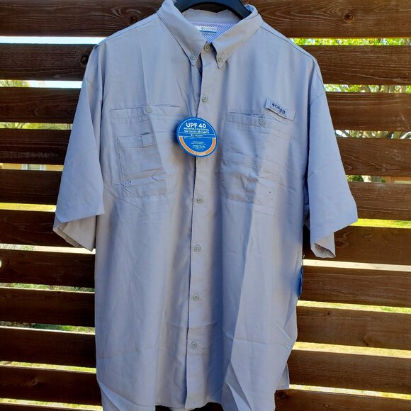 BNWT Columbia Tamiami II Short Sleeve IN FOSSIL (XXL/2TG) - Picture 2 of 8